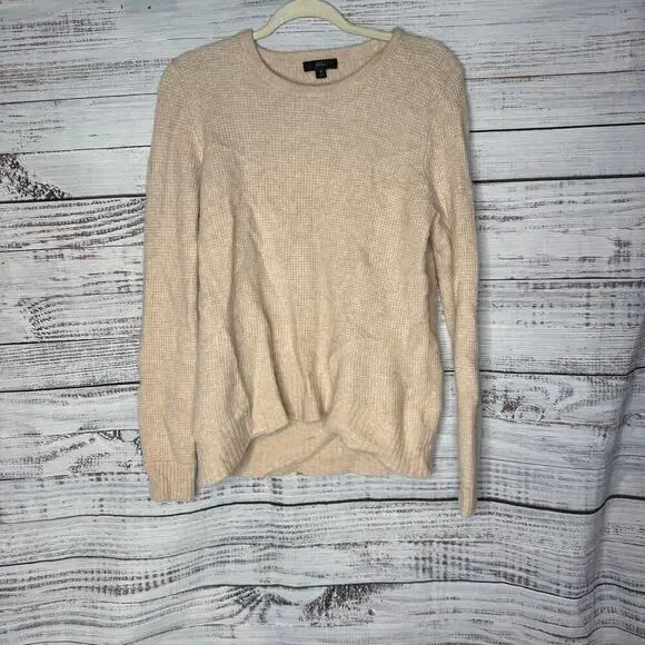 J. Crew Merino Wool & Alpaca Blend Knit Sweater Cream Small