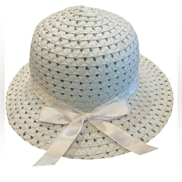 💙Charming Light Blue Girl’s Hat with White Bow🎀 2 available matching hats