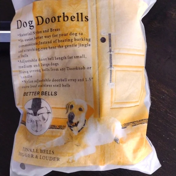 Dog doorbells nylon adjustable strap extra loud stainless steel bells