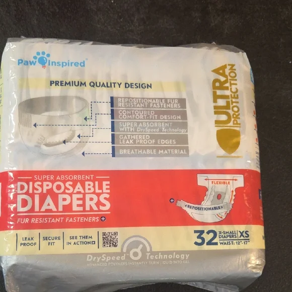 Inspire Ultra Protection Disposable Dog Diapers - White