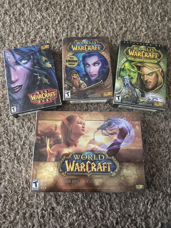 Original World of Warcraft PC Game Lot Expansions Discs Blizzard WoW Bundle
