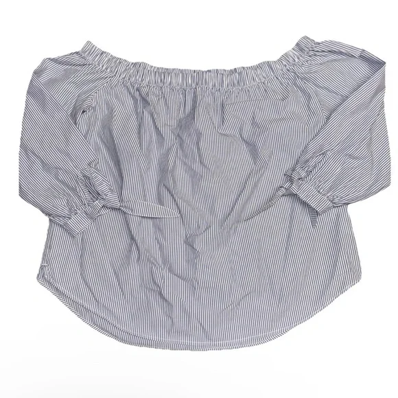 Abercrombie & Fitch Cotton Off The Shoulder Top Cropped Tie Sleeves Medium Cute