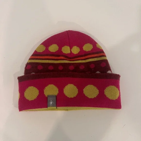 Smartwool Pink and Lime Green Knit Hat