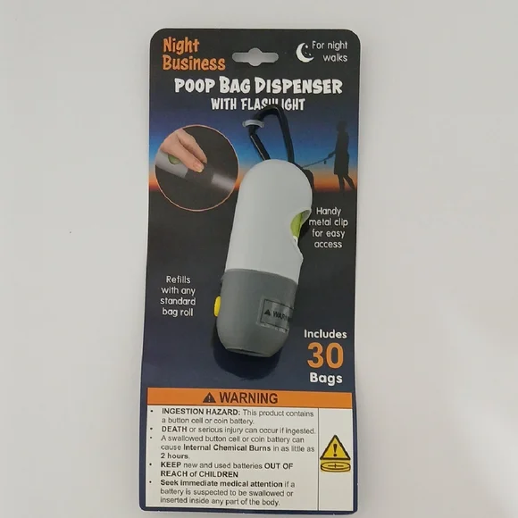 Night Business Poop Bag Dispenser with Flashlight