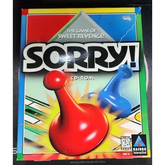 Sorry! PC Windows CD-ROM By Hasbro Very Good Condition w/ Box Vintage Software