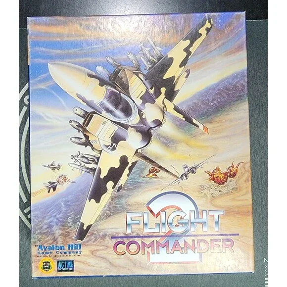 Vintage Flight Commander 2 PC Software Game Includes disks & Original Papers!
