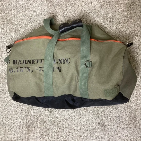Steve Madden Military Style Duffle Bag Olive 20”x10”x14”