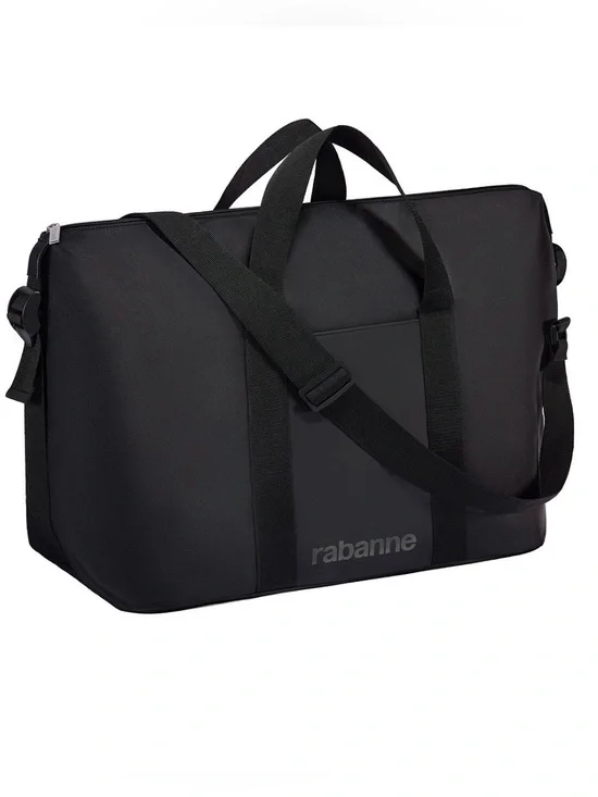 Rabanne Black Weekender Travel Duffel Bag w/ Strap