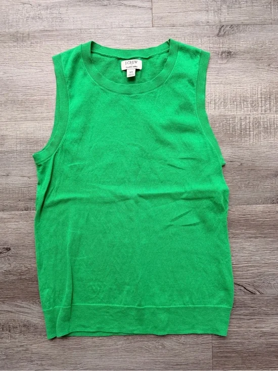 J. Crew Bright Shamrock Green Sleeveless Sweater Tank Top