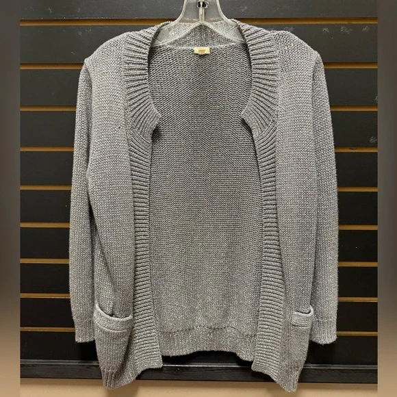J.Crew Silver Gray Open Front Cardigan Sweater Size Small