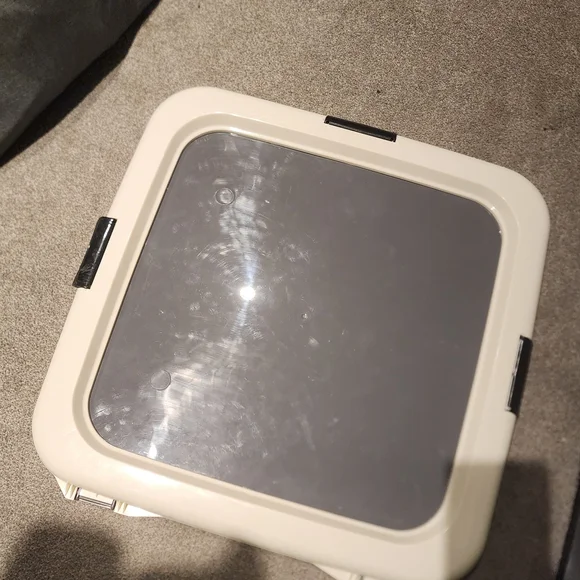 Square Cream and Black Pet Carrier