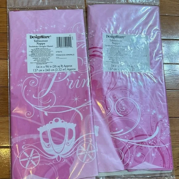 DesignWare Pink Princess Sparkle Tablecovers (2 Pack)
