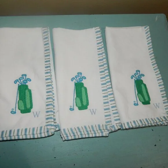 Mark & Graham Sports Embroidered Golf Dinner Napkins Set/3 