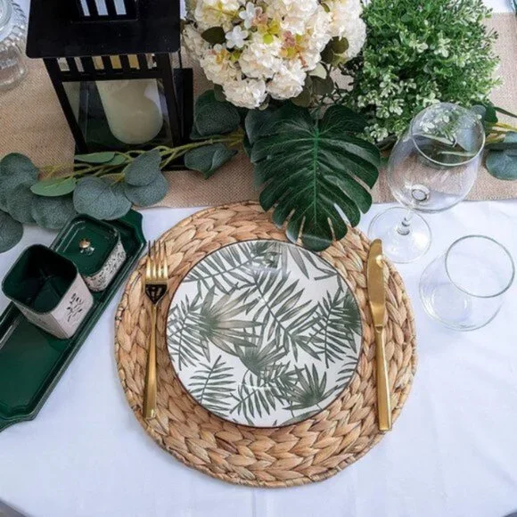 Natural Hyacinth Woven Placemats | Set of 4 | 13.5