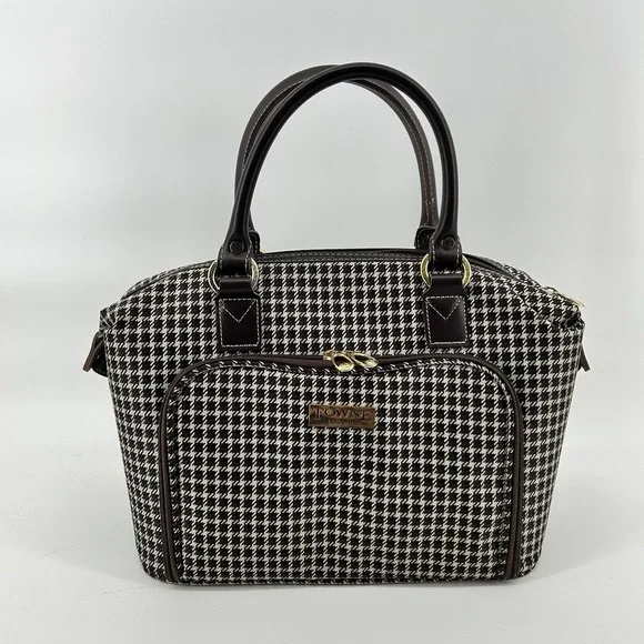 Towne London Fog Travel Duffel Bag Houndstooth Carry On Weekender Cabin Bag NWOT