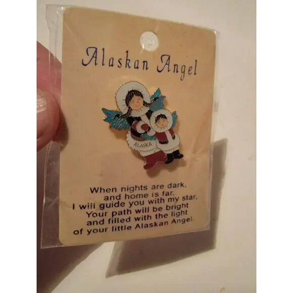 Alaskan Angel Enamel Pin Alaska‎ Pinback NIP Vintage VTG