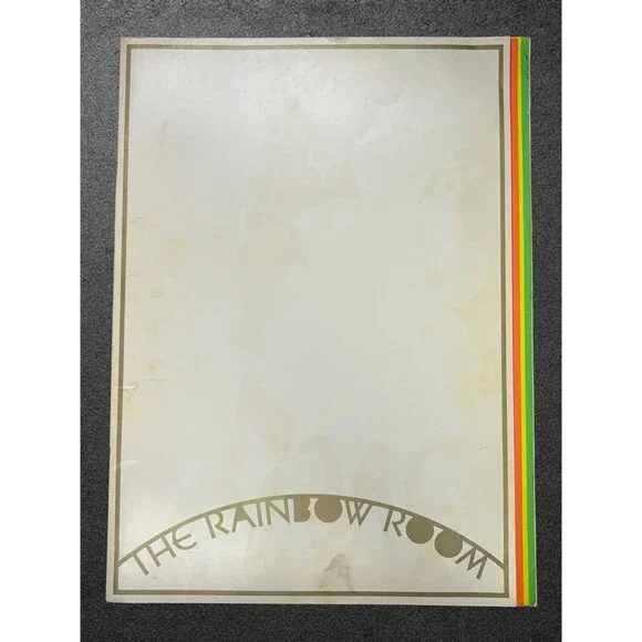 Vintage The Rainbow Room New York Restaurant Menu Die Cut Stripes Retro