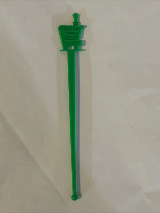Vintage Holiday Inn Green Swizzle Drink Stirrer Stick