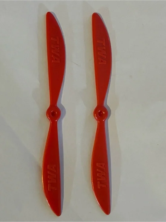 Vintage Red TWA Branded Plastic Propeller Cocktail Swizzle Sticks Pair