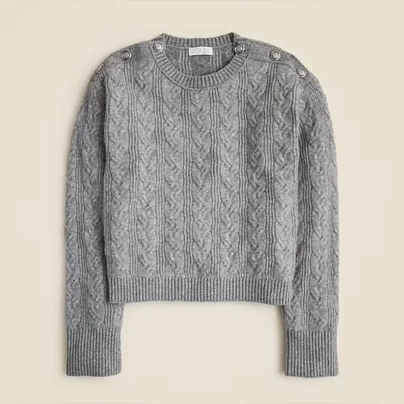 J.Crew Cable-knit sweater with buttons in Supersoft yarn