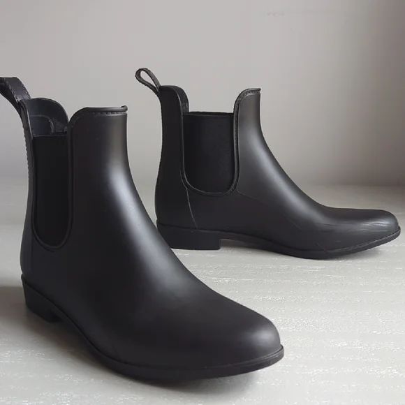 J. Crew Chelsea Rain‎ Boots Matte Black size 11