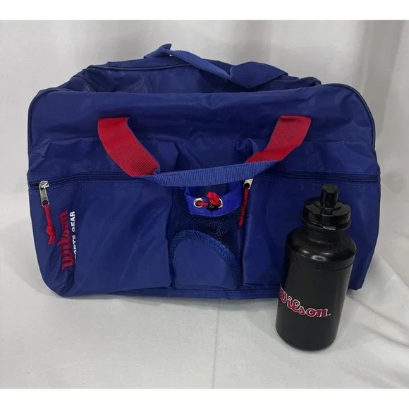 Wilson Vintage Duffle Bag Sports Gear Blue W/Original Tags- Multi Compartments