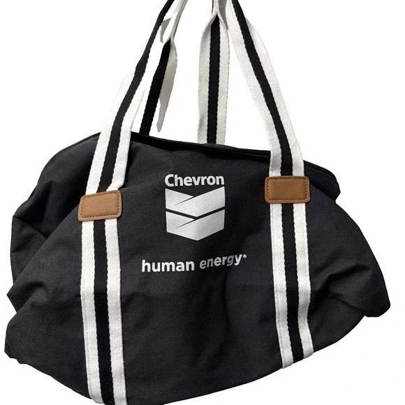 Canvas Vinyl Chevron Oil‎ Duffle Bag