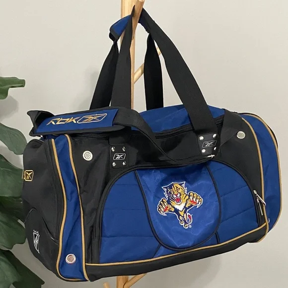Vintage Florida Panthers Reebok Black and Blue Duffel Bag