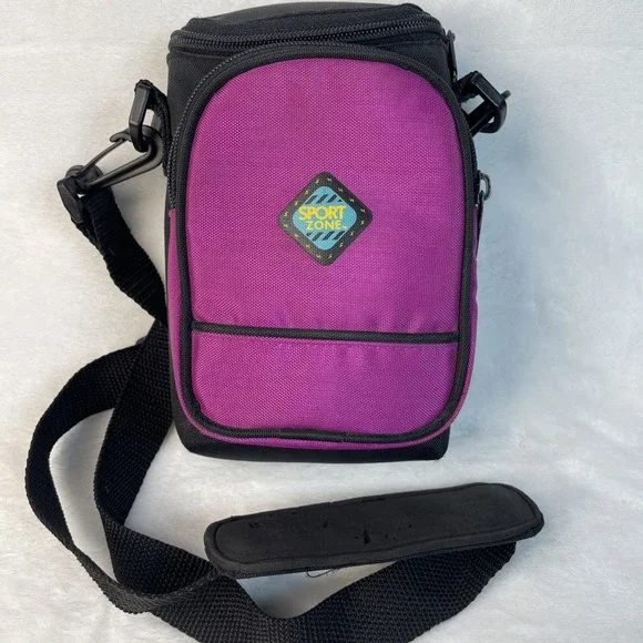 VTG 90s Y2K Sport Zone Camera Carry Case Black Purple Water Resistant