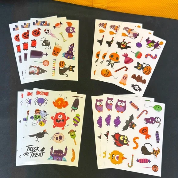 Halloween Party Sticker Set - Multicolor 3 pages of each design 12 total pages