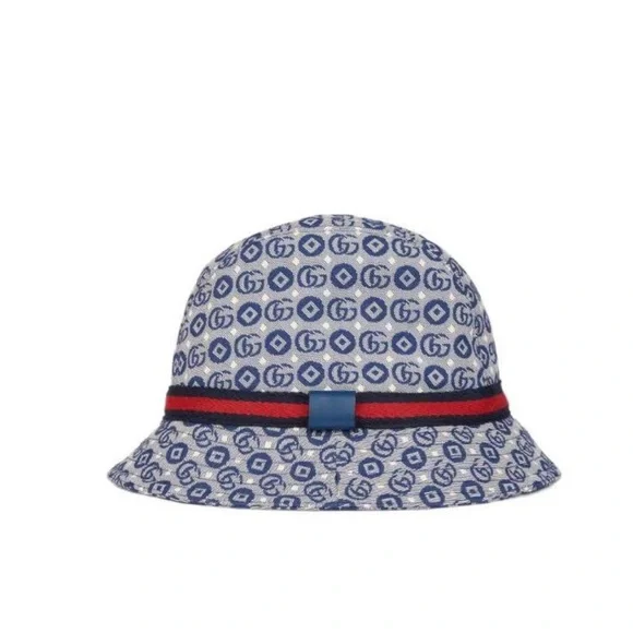 NWT GUCCI Kids All-Over GG-Pattern Sun Hat Sz XS / 50cm 💙🎈❤️