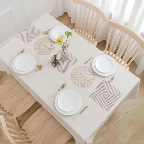 TruDelve Vinyl Tablecloth Heavy Duty PVC | Geometric Rectangle 54x108 Waterproof