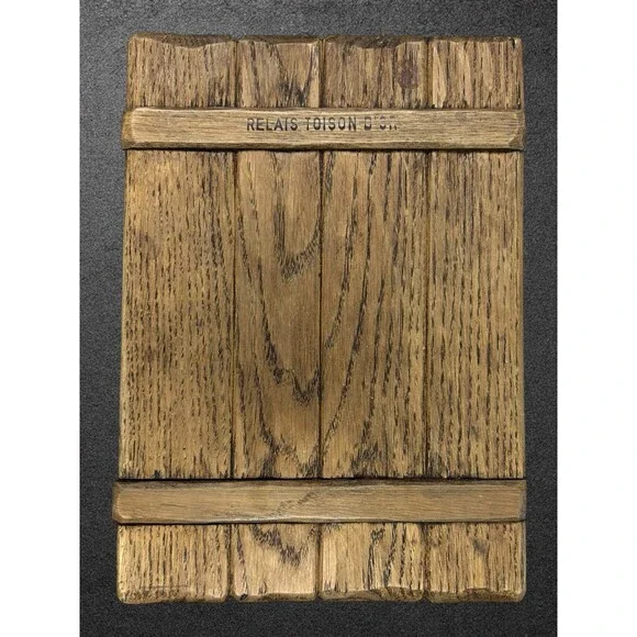 Vintage Wood Menu Relais Toison d’Or Brussels Belgium Mid-Century Léoray Signed