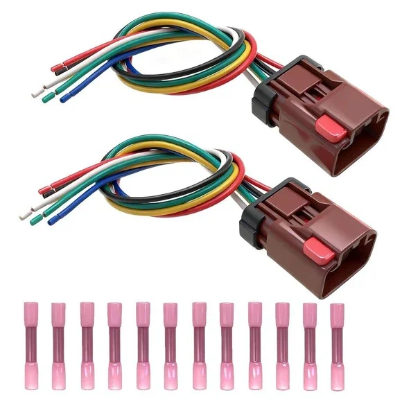 2PCS Tail Light Connector Wiring Pigtail Harness 6-Pin Plug with 18AWG Wires
