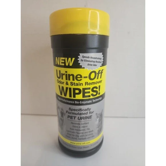 Urine Off Pet Odor & Stain Remover wipes dog / cat 35 CT wipes pet cleaning