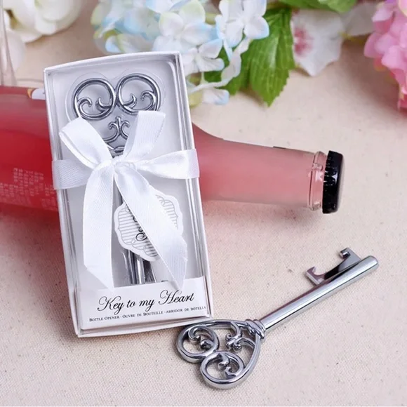 20 Wedding Favors New in Gift Box, Victorian-Style, Chrome Plated Bottle Opener