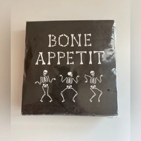 Gibson Black and White Skeleton Napkins