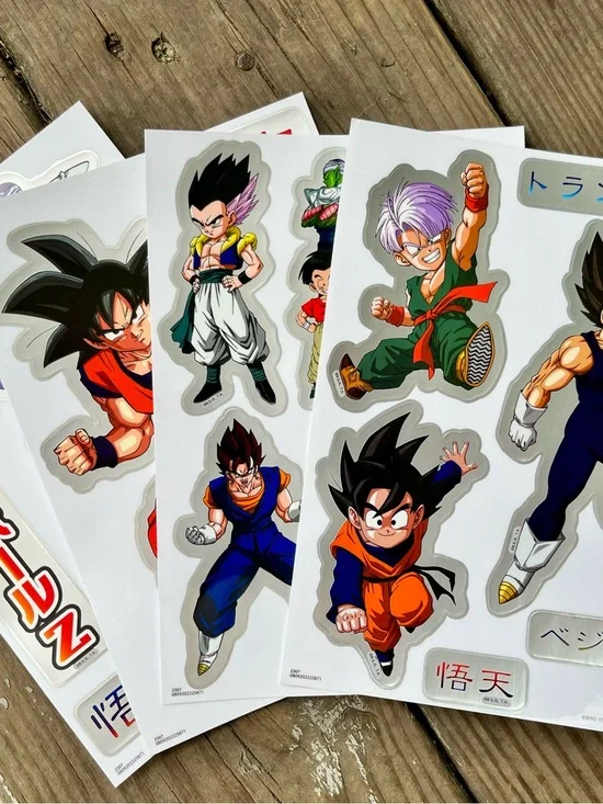 Dragon Ball Z Character Sticker Sheets - Multicolor