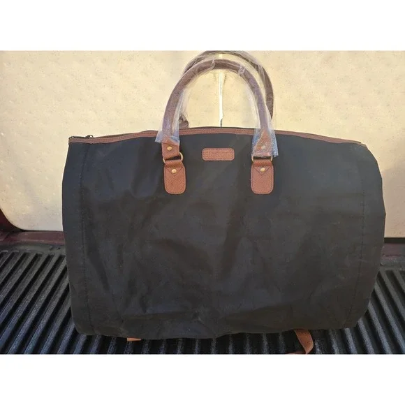 Buxton Duffle Bag Fold Out Garment Bag Large Carry On Black Nylon Crossbody