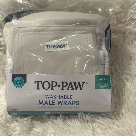 Top Paw Washable Male Wraps Large 17.3-22.8” waist