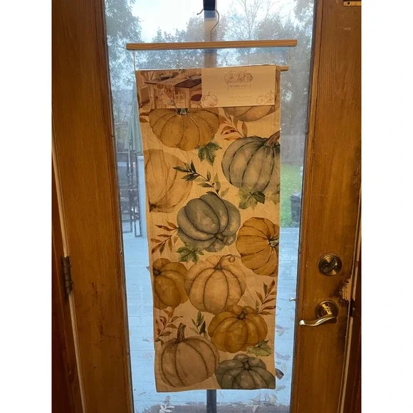 Shabby Chic Pumpkin Table Runner Autumn Fall Thanksgiving 14 x‎ 72