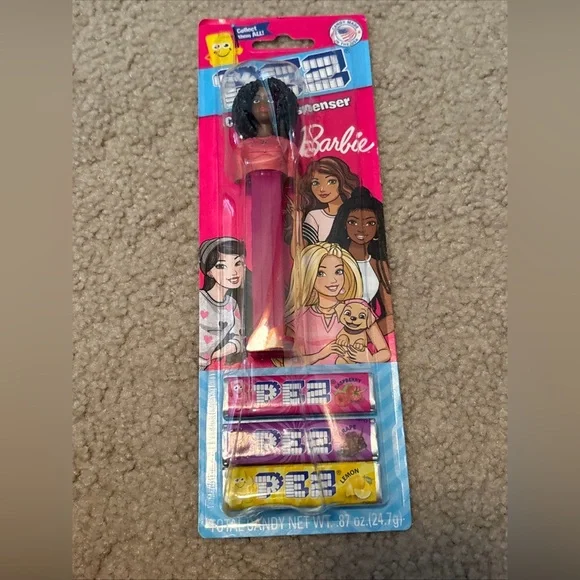 BARBIE Pez Dispenser ~BARBIE With BLACK CURLY HAIR ~ Released 2024 New