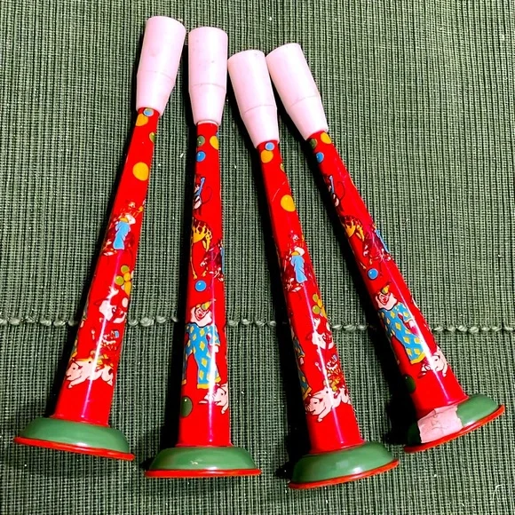 Vintage New Year’s Eve party noise maker horns