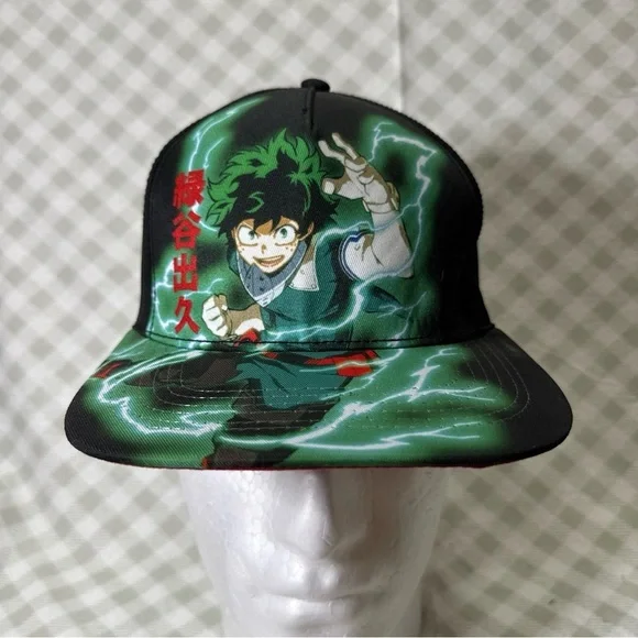 MY HERO ACADEMIA Mens Snapback Ball Cap Hat New Anime MANGA Izuku Midoriya