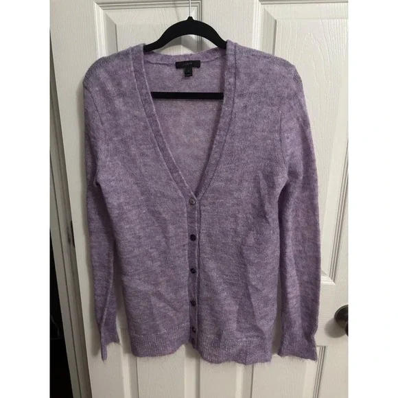 J.Crew | Purple Heathered Mohair Blend Cardigan Sweater Sz S‎