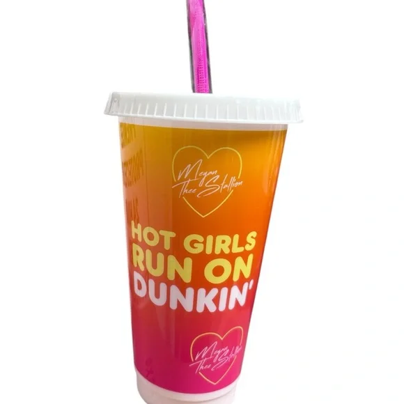 Rare Dunkin’ Megan thee stallion Hot Girls Run On Dunkin’ Cup