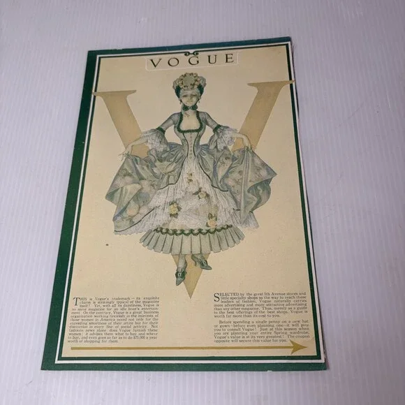 Vintage 1910s Vogue Magazine & Hamilton Watch Print Advertising Lot of 2 Ads