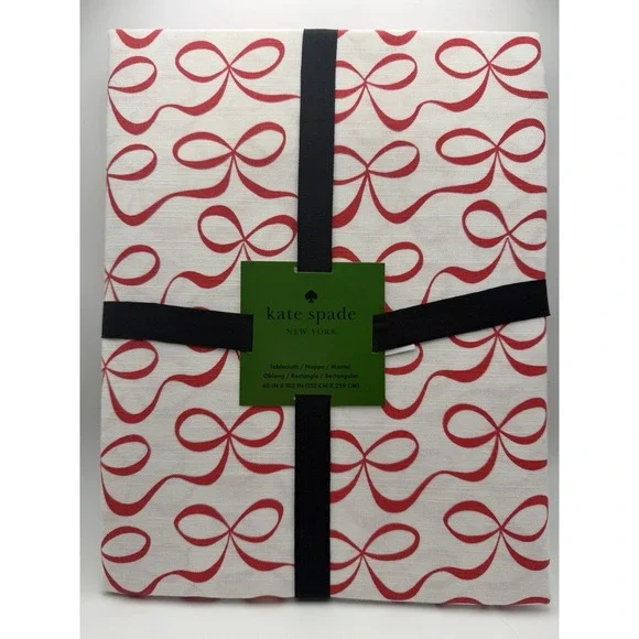 NWT‎ Kate Spade Red Bow Table Cloth (60x84)