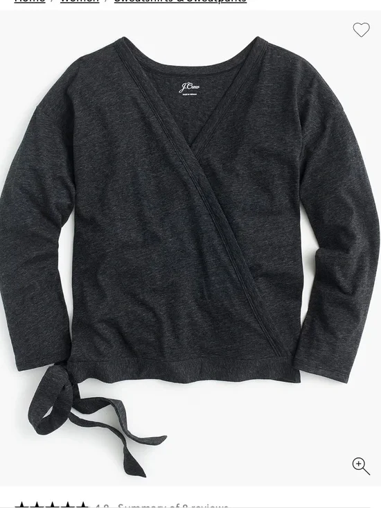 J. Crew Women’s Heathered Gray Long Sleeve Wrap‎ Blouse