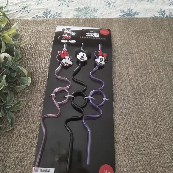 Disney Mickey Mouse Silly Straws - Black, Purple, Pink